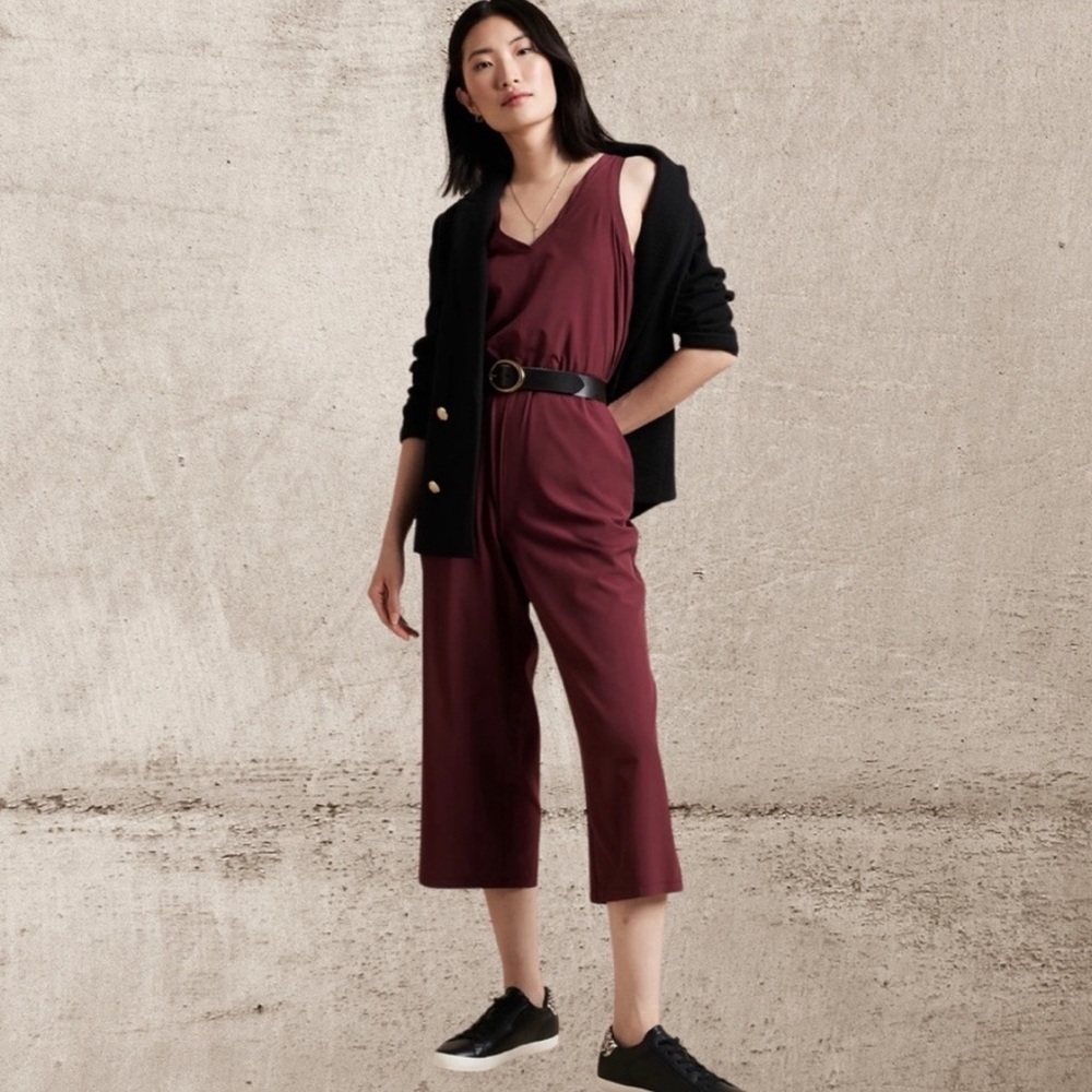 Banana Republic Active Jumpsuit | Dark Cherry | Women’s Small